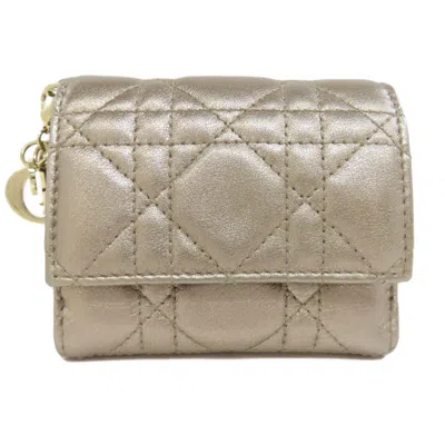 Pre-owned Dior Christian  Gold Leather Wallet (bi-fold) ()