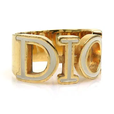 Pre-owned Dior Christian  Gold Metal Band Ring ()
