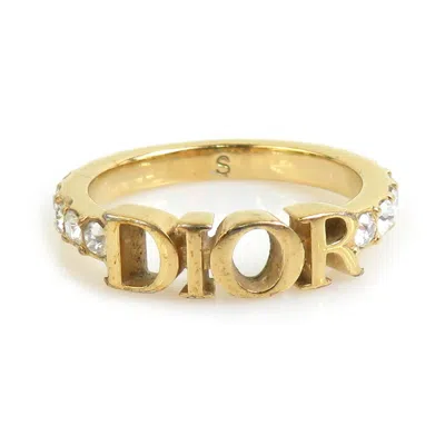 Pre-owned Dior Christian  Gold Metal Band Ring ()