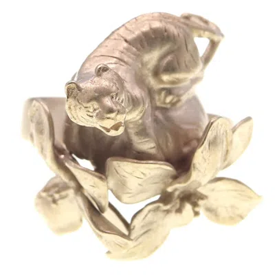 Pre-owned Dior Christian  Gold Metal Band Ring ()