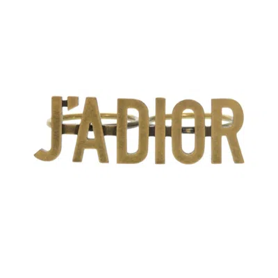 Pre-owned Dior Christian  Gold Metal Band Ring ()