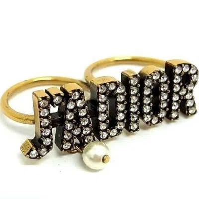 Pre-owned Dior Christian  Gold Metal Band Ring ()