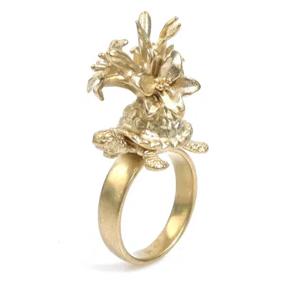 Pre-owned Dior Christian  Gold Metal Band Ring ()