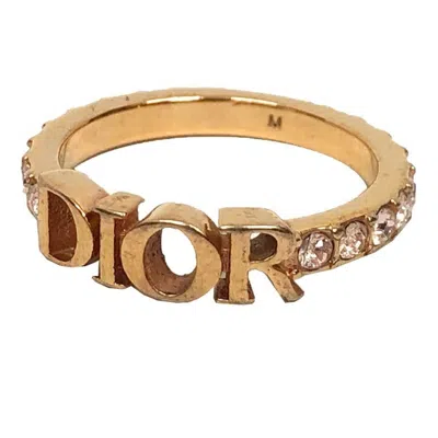 Pre-owned Dior Christian  Gold Metal Band Ring ()