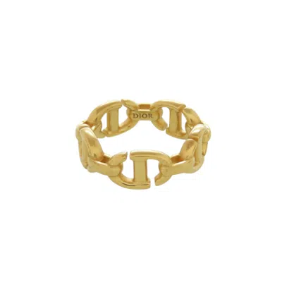 Pre-owned Dior Christian  Gold Metal Band Ring ()