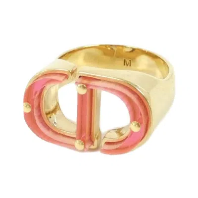 Pre-owned Dior Christian  Gold Pink Band Ring ()