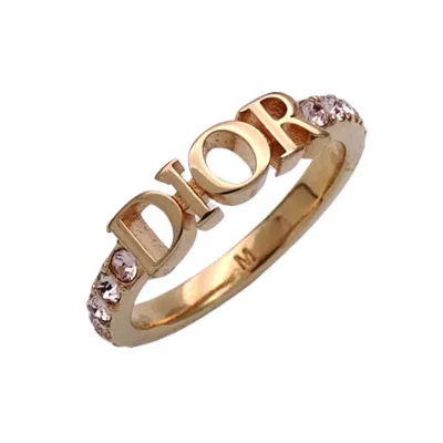 Pre-owned Dior Christian  Gold Pink Metal Band Ring () In Multi
