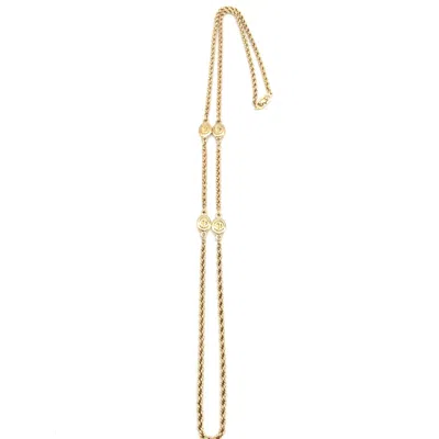 Pre-owned Dior Christian  Gold Plated Lariat Bead Women's Necklace ()
