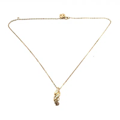 Pre-owned Dior Christian  Gold Plated Necklace With Rhinestone Women's Pendant ()