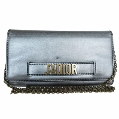 Pre-owned Dior Christian  Gold Silver Leather Metal Wallet (bi-fold) ()