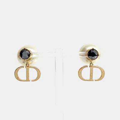 Pre-owned Dior Christian  Gold Tone Earrings In Multi
