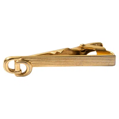 Pre-owned Dior Christian  Gold Tone Logo Tie Link In Multi