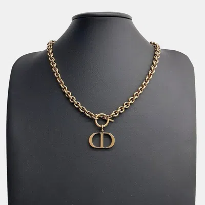 Pre-owned Dior Christian  Gold Tone Necklace In Multi
