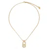 DIOR CHRISTIAN DIOR GOLD-TONE PADLOCK PENDANT NECKLACE