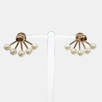 Pre-owned Dior Christian  Gold Tone Pearl Earrings In Multicolor