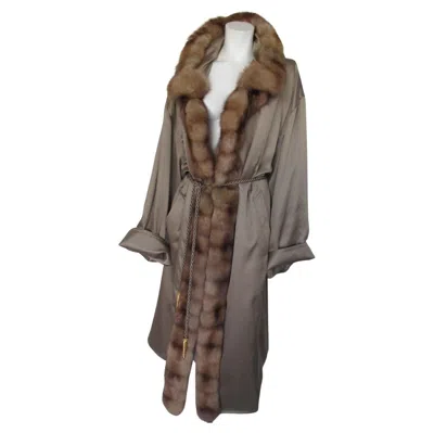 Pre-owned Dior Christian  Golden Sable Fur Coat In Gray