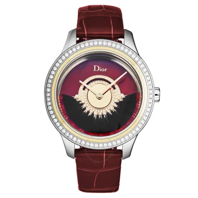 Dior Christian  Grand Bal Diamond Red Dial Ladies Watch Cd153b2x1002 In Brown