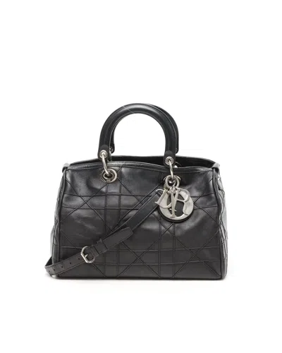 Dior Christian  Grandville Boston Bag In Black