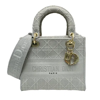 Pre-owned Dior Christian  Gray Canvas Handbag Shoulder Bag ()