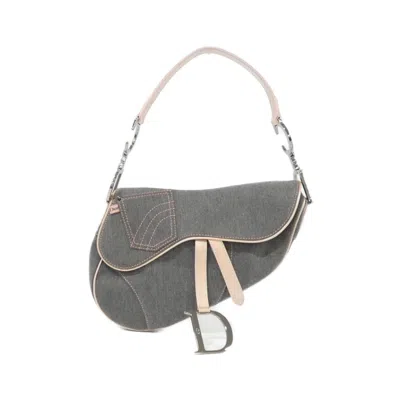 Pre-owned Dior Christian  Gray Denim Shoulder Bag ()