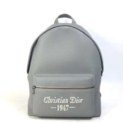 Pre-owned Dior Christian  Gray Leather Backpack ()
