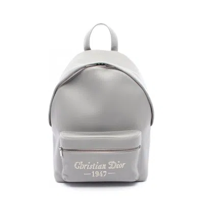 Pre-owned Dior Christian  Gray Leather Backpack ()