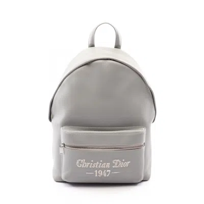 Pre-owned Dior Christian  Gray Leather Backpack ()