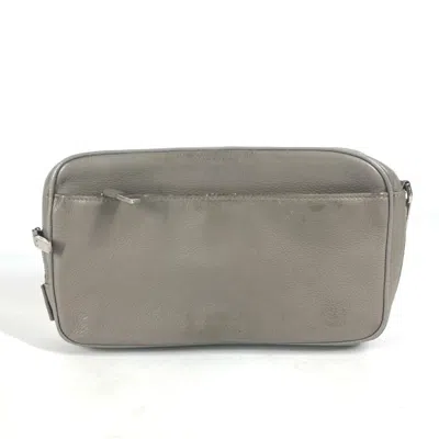 Pre-owned Dior Christian  Gray Leather Clutch Bag ()