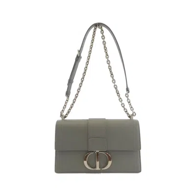 Pre-owned Dior Christian  Gray Leather Shoulder Bag ()