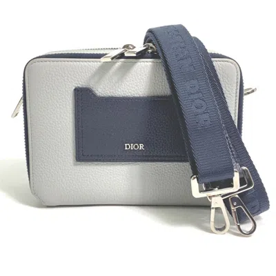 Pre-owned Dior Christian  Gray Leather Shoulder Bag ()