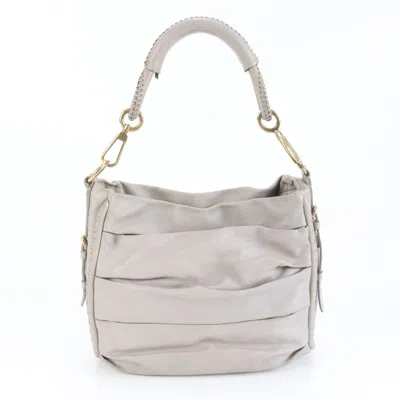 Pre-owned Dior Christian  Gray Leather Shoulder Bag ()