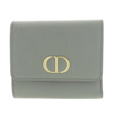 Pre-owned Dior Christian  Gray Leather Wallet (bi-fold) ()