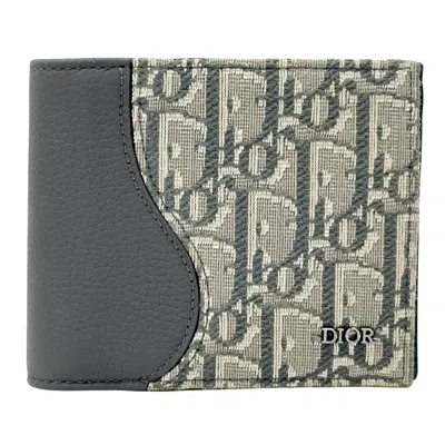 Pre-owned Dior Christian  Gray Leather Wallet (bi-fold) ()