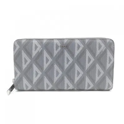 Pre-owned Dior Christian  Gray Long Wallet (bi-fold) ()