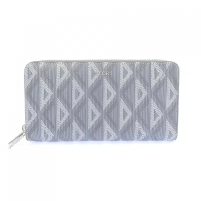 Pre-owned Dior Christian  Gray Long Wallet (bi-fold) ()