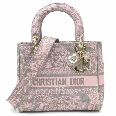 Pre-owned Dior Christian  Gray Pink Canvas Handbag Shoulder Bag () In Multi