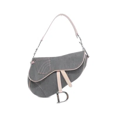 Pre-owned Dior Christian  Gray Pink Denim Shoulder Bag () In Multi