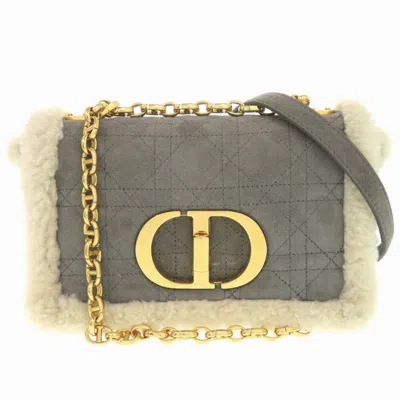 Pre-owned Dior Christian  Gray Suede Leather Shoulder Bag ()