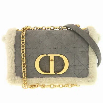 Pre-owned Dior Christian  Gray Suede Leather Shoulder Bag ()