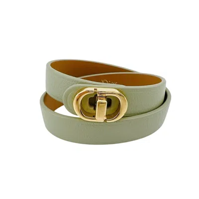 Pre-owned Dior Christian  Green Leather Charm Bracelet ()