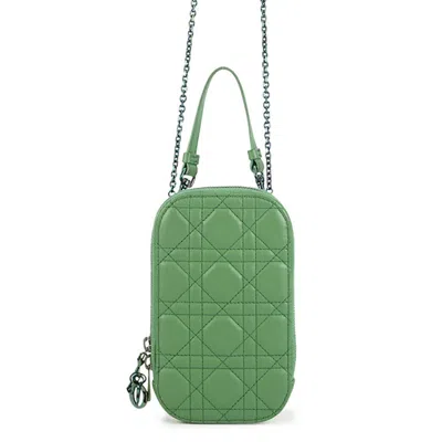 Pre-owned Dior Christian  Green Leather Phone Wallet ()