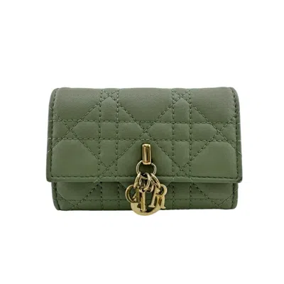 Pre-owned Dior Christian  Green Leather Wallet (bi-fold) ()