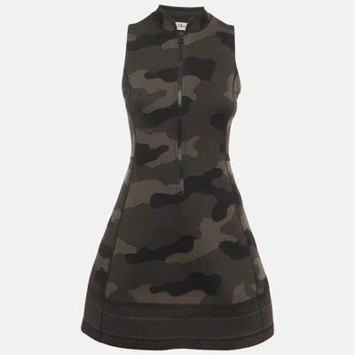 Pre-owned Dior Christian  Green Nylon High Neck Mini Dress S