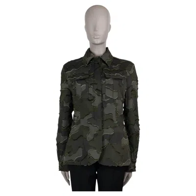 Pre-owned Dior Christian  Green Polyester 2020 Camouflage Utilitarian Jacket 42 L