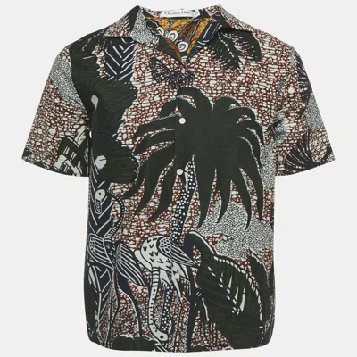 Pre-owned Dior Christian  Green Printed Cotton Shirt M