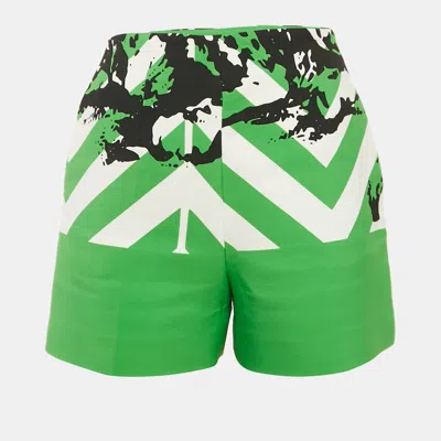 Pre-owned Dior Christian  Green Printed Nylon Shorts S