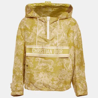 Pre-owned Dior Christian  Green Toile De Jouy Tropicalia Jacquard Anorak Jacket S