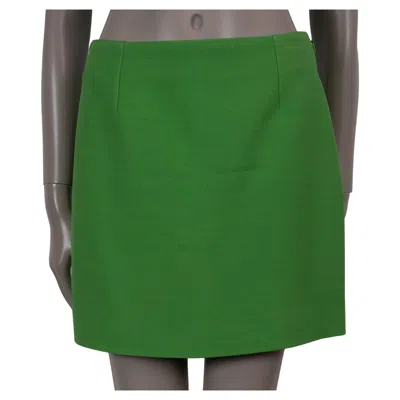 Pre-owned Dior Christian  Green Wool & Silk 2022 Mini Skirt 40 M