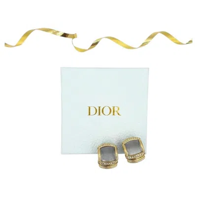 Pre-owned Dior Christian  Grey Cabochon Clip-on Earrings 1980s In Gray