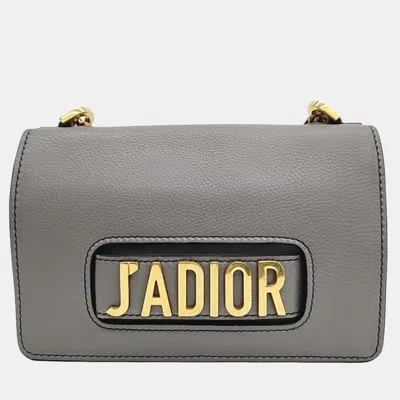 Pre-owned Dior Christian  Ja Flap Bag In Grey